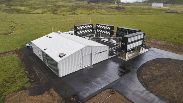 The 'Orca' direct air capture and storage facility, operated by Climeworks AG, in Hellisheidi, Iceland, on Tuesday, Sept. 7, 2021. Startups Climeworks and Carbfix are working together to store carbon dioxide removed from the air deep underground to reverse some of the damage CO2 emissions are doing to the planet.
