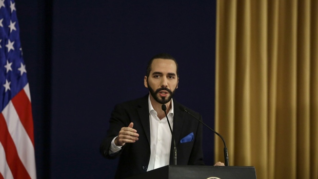 Nayib Bukele, El Salvador's president, speaks during a joint press conference in San Salvador, El Salvador, on Thursday, Aug. 27, 2020. The U.S. government is donating ventilators to El Salvador in an effort to help combat the coronavirus pandemic, which has infected more than 25,000 in the country. Photographer: Fred Ramos/Bloomberg