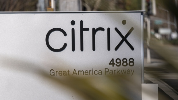 Citrix signage at the company's headquarters in Santa Clara, California, U.S., on Wednesday, Jan. 19, 2022. Elliott Investment Management and Vista Equity Partners are in advanced talks to buy software-maker Citrix Systems Inc., according to people familiar with the matter.
