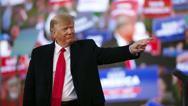 SELMA, NC - APRIL 09: Former U.S. President Donald Trump speaks at a rally at The Farm at 95 on April 9, 2022 in Selma, North Carolina. The rally comes about five weeks before North Carolinas primary elections where Trump has thrown his support behind candidates in some key Republican races. (Photo by Allison Joyce/Getty Images)