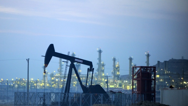 An oil pump operates in the Awali oil field in Bahrain.