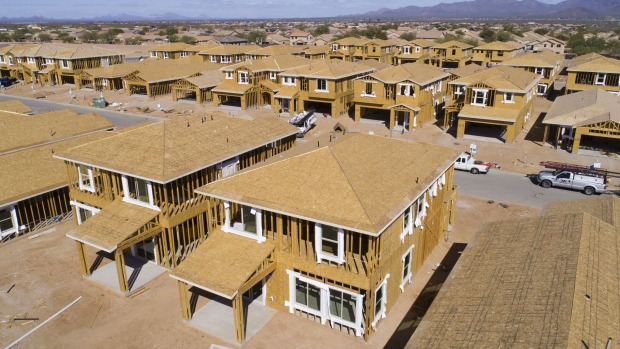 New homes under construction in Tucson, Arizona. Photographer: Rebecca Noble/Bloomberg