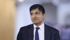Nikhil Rathi, chief executive officer of the Financial Conduct Authority, speaks during a Bloomberg Television interview in London, U.K., on Thursday, April 7, 2022. The Financial Conduct Authority set out a three-year strategy Thursday that will see it move faster to protect consumers from financial harm and create targets to oversee the U.K.’s financial markets more assertively and efficiently.