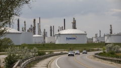 A Suncor Energy Inc. oil refinery near the Enbridge Line 5 pipeline in Sarnia, Ontario, Canada, on Tuesday, May 25, 2021. Enbridge Inc. said it will continue to ship crude through its Line 5 pipeline that crosses the Great Lakes, despite Michigan Governor Gretchen Whitmer's order to shut the conduit.