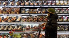 A customer pushes a cart past packaged food section at the Mega Food Market inside a Homeplus Co. store in Incheon, South Korea, on Friday, Feb. 18, 2022. South Korea will release its consumer confidence figures on February 22. Photographer: SeongJoon Cho/Bloomberg