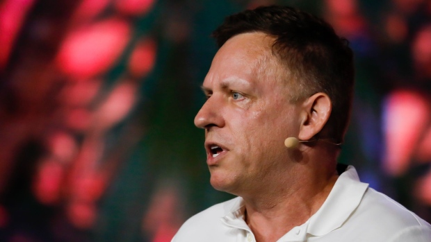Peter Thiel, president and founder of Clarium Capital Management LLC, speaks during the Bitcoin 2022 conference in Miami, Florida, U.S., on Thursday, April 7, 2022. The Bitcoin 2022 four-day conference is touted by organizers as "the biggest Bitcoin event in the world."