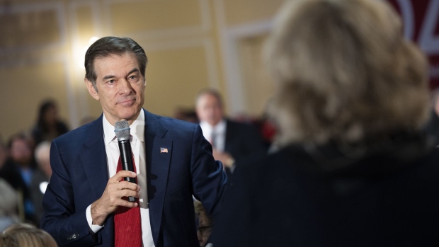 Mehmet Oz, celebrity physician and U.S. Republican Senate candidate for Pennsylvania, listens to a question from an attendee during a campaign event in Bristol, Pennsylvania, U.S., on Thursday, April 21, 2022. Oz, known for his one-time television program the Dr. Oz show, earlier this month was endorsed by Donald Trump providing crucial support that could swing a close race.
