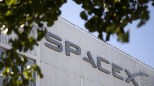 SpaceX headquarters in Hawthorne, California, US, on Tuesday, April 19, 2022. Brimming with SpaceX engineers, Hawthorne, California, has become an unlikely focal point for a new era of manufacturing. Photographer: Alisha Jucevic/Bloomberg
