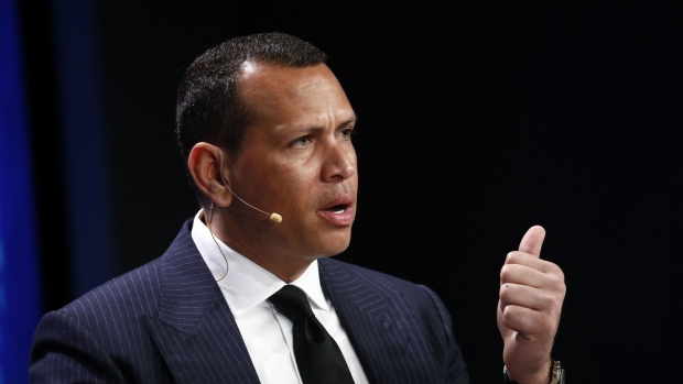 Alex Rodriguez, former professional baseball player, speaks during the Milken Institute Global Conference in Beverly Hills, California, U.S., on Tuesday, April 30, 2019. The conference brings together leaders in business, government, technology, philanthropy, academia, and the media to discuss actionable and collaborative solutions to some of the most important questions of our time.