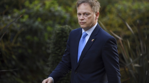 Grant Shapps, U.K. transport secretary, arrives for a weekly meeting of cabinet ministers at number 10 Downing Street in London, U.K., on Tuesday, March 15, 2022. U.K. lawmakers were told on Monday that they may need to ration vital energy supplies in the coming months because of the Russian crisis.