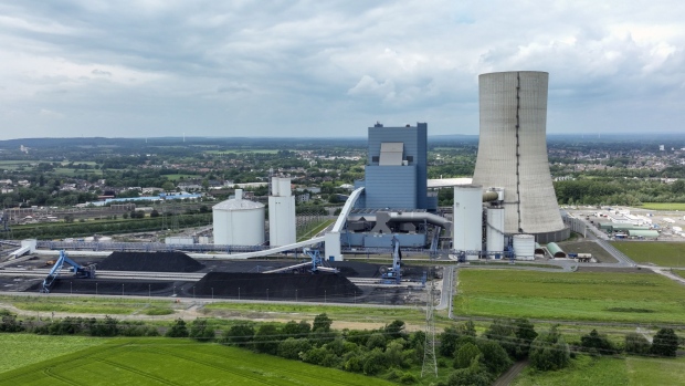 The Datteln 4 coal-fired power plant operated by Uniper SE in Datteln, Germany, on Saturday, May 21, 2022. S&P Global Ratings last week downgraded Uniper to the lowest investment grade level, a move that could prompt lenders to restrict access to credit and peers to demand more collateral to back trades.