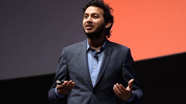 Ritesh Agarwal, founder and chief executive officer of OYO Hotels & Homes, speaks at the SoftBank World 2019 event in Tokyo, Japan, on Thursday, July 18, 2019. Agarwal said the company is using data to evaluate properties in under five days, a process that might take traditional hotels months. That allows the startup to add about 90,000 new rooms every 90 days, for a total of 1.1 million.