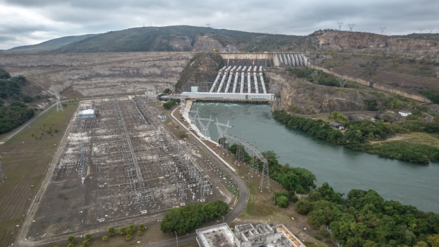 The Centrais Eletricas Brasileiras SA (Eletrobras) Furnas hydroelectric dam during a drought in Furnas, Minas Gerais state, Brazil, on Tuesday, June 29, 2021. Brazil issued a provisional measure to authorize exceptional and temporary efforts to optimize the use of hydro-energy resources and secure energy supply as Brazil faces one of its worst water crisis.