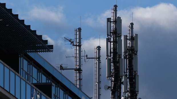  A cellular phone tower stands on top of an office building on January 02, 2019 in Berlin, Germany.
