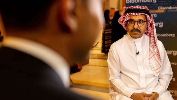 Nadhmi Al-Nasr, chief executive officer of NEOM, during a Bloomberg Television interview at the Future Investment Initiative (FII) conference in Riyadh, Saudi Arabia, on Wednesday, Oct. 27, 2021. Saudi Arabia said global efforts to cut planet-warming emissions must avoid hurting poor countries’ economies.