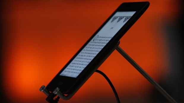 SANTA MONICA, CA - SEPTEMBER 6: A Kindle Paperwhite reading device is seen at a press conference on September 6, 2012 in Santa Monica, California. Amazon unveiled the Kindle Paperwhite and the Kindle Fire HD in 7 and 8.9-inch sizes. (Photo by David McNew/Getty Images)