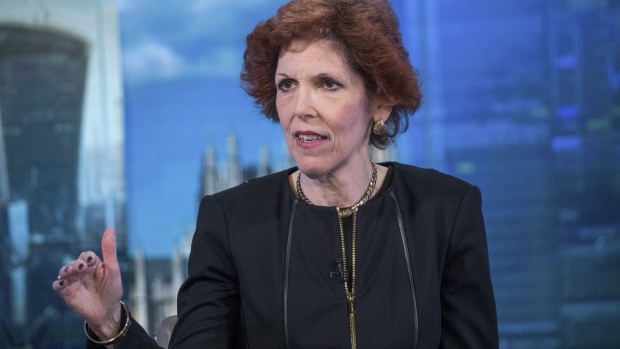 Loretta Mester, president and chief executive officer of the Federal Reserve Bank of Cleveland, gestures while speaking during a Bloomberg Television interview in London, U.K., on Wednesday, July 3, 2019. U.S. President Donald Trump's picks to join the Federal Reserve won't have big a political influence on monetary policy, according to Mester.