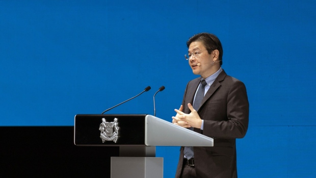Lawrence Wong, Singapore's finance minister, speaks during the Ecosperity Conference in Singapore, on Thursday, Sept. 30, 2021. The 3 day event concludes today.
