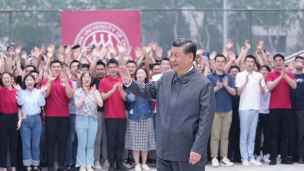 President Xi Jinping at Renmin University of China in April. Photographer: Xie Huanchi/Xinhua/Getty Images