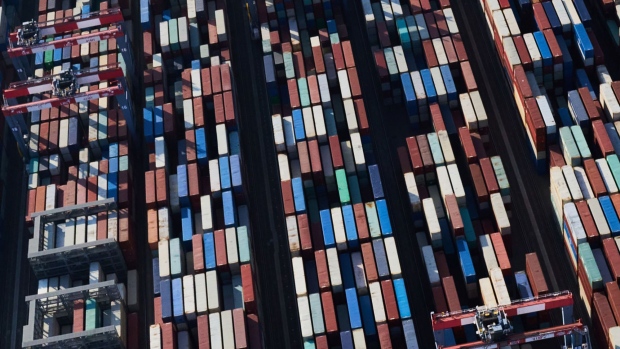 Shipping containers at the Port of Long Beach in Long Beach, California. Photographer: Bing Guan/Bloomberg
