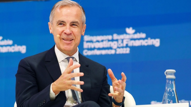 Mark Carney, co-chair of Glasgow Financial Alliance for Net Zero, and vice chair, Brookfield Asset Management, speaks during the Ecosperity Week 2022 in Singapore, on Thursday, June 9, 2022. The Ecosperity Week 2022 is being held from June 7 to 9, 2022.