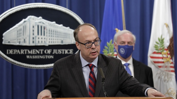 Jeffrey Clark speaks at a news conference in Oct. 2020. Photographer: Yuri Gripas/Pool/Getty Images
