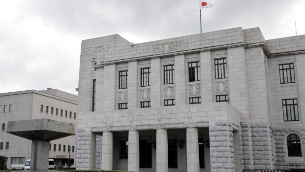 The main entrance of the House of Representatives is seen at the National Diet building in Tokyo, Japan, on Monday, Sept. 7, 2020. Japan’s ruling Liberal Democratic Party is set to vote on its new leader on Sept. 14 and then use its majority in parliament to elect that person as the next prime minister on Sept. 16.