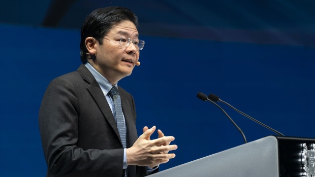 Lawrence Wong, Singapore's finance minister, speaks during the Ecosperity Conference in Singapore, on Thursday, Sept. 30, 2021. The 3 day event concludes today.