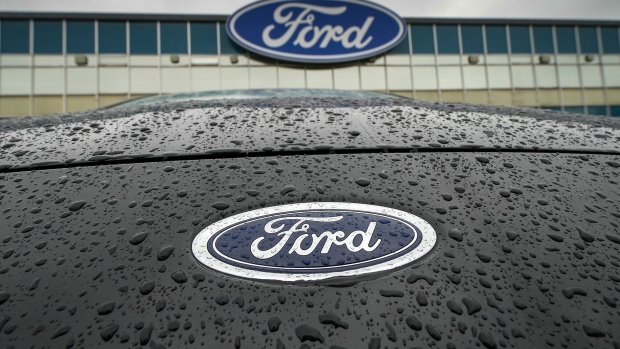 HALEWOOD, ENGLAND - OCTOBER 18: The badge on the bonnet of a Ford motor car is seen outside the Halewood Ford transmission assembly plant after Ford announced a 230 GBP investment on October 18, 2021 in Halewood, England. The carmaker said it would invest £230m in its Halewood plant to make electric car parts, with support from the British government's Automotive Transformation Fund, that would help safeguard 500 jobs. (Photo by Christopher Furlong/Getty Images)