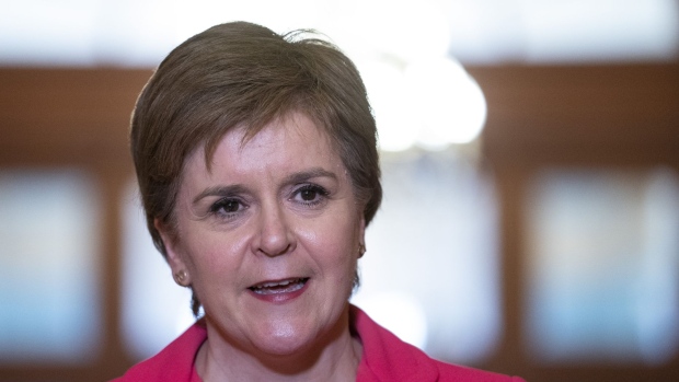 Nicola Sturgeon, Scotland's first minister, speaks at the US Capitol in Washington, D.C., US, on Monday, May 16, 2022. House Democrats are planning to vote on a bill that would prohibit "unconscionably excessive" gas prices if the president declares an energy emergency.