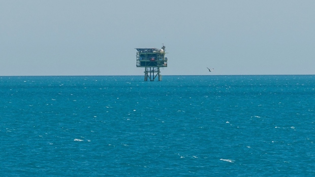 A gas production platform in the Black Sea. Photographer: Andrei Pungovschi/Bloomberg