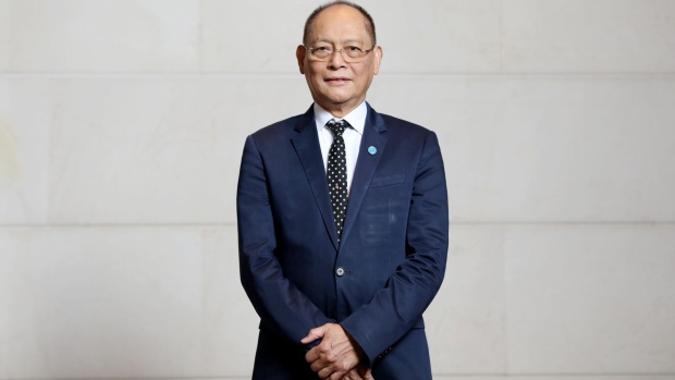 Benjamin Diokno, governor of the Bangko Sentral ng Pilipinas (BSP), poses for a photograph following a Bloomberg Television interview during the Milken Institute Asia Summit in Singapore, on Friday, Sept. 20, 2019. The Philippine central bank could deliver its third rate cut of the year next week as Governor Diokno expects inflation to ease to a three-year low this month.