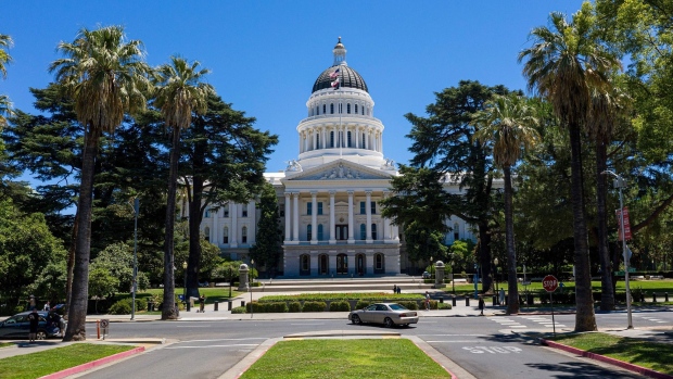 The California State Capitol building in Sacramento, California, U.S., on Wednesday, July 7, 2021. California has reinstated a mask mandate for all lawmakers and employees at the state capitol regardless of vaccination status following an outbreak of nine Covid-19 cases there, reported the San Francisco Chronicle.