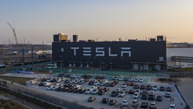 The Tesla Gigafactory in Shanghai, China, on Friday, Dec. 25, 2020.