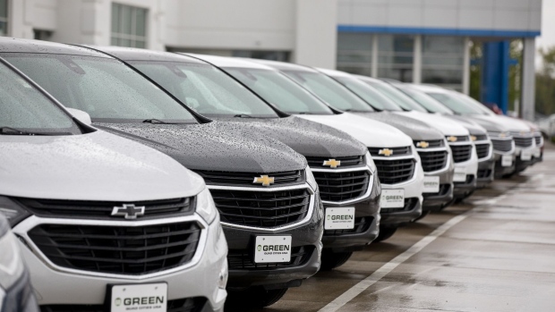 General Motors vehicles at a car dealership. Photographer: Daniel Acker/Bloomberg