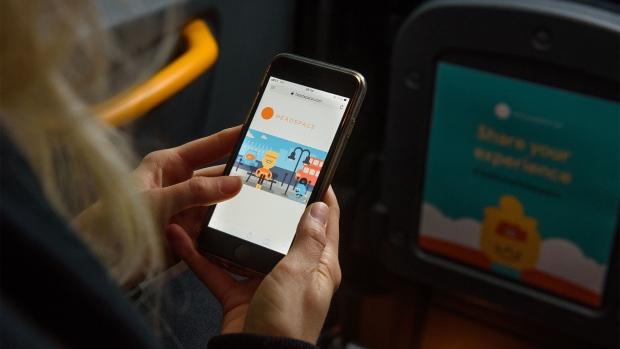 LONDON, ENGLAND - NOVEMBER 29: Headspace helps Londoners reduce commuting stress with the launch of its Mindful Cab, complete with in-cab meditations, on November 29, 2018 in London, England. (Photo by Joe Maher/Getty Images for Headspace) Photographer: Joe Maher/Getty Images