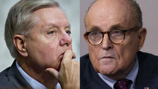 Lindsey Graham and Rudy Giuliani Source: Andrew Harrer/Bloomberg