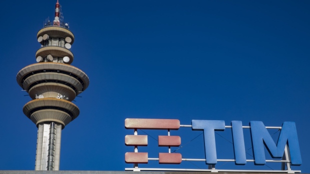 A television communications tower inside the headquarters of Telecom Italia SpA in Rozzano, Italy, on Tuesday, Nov. 23, 2021. KKR & Co. is setting the stage for a battle of control at Telecom Italia with a 10.8 billion-euro ($12.2 billion) bid pitting the U.S. private-equity fund against France’s Vivendi SE.