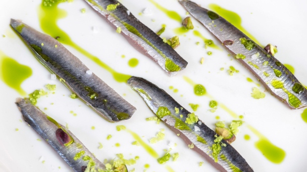 Anchovies at Table by Bruno Verjus in Paris, a new entry. Photographer: Céline Clanet/Bloomberg