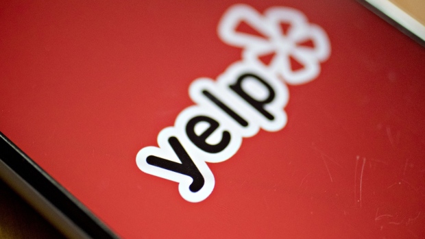 The Yelp Inc. application is displayed on for a photograph an Apple Inc. iPhone in Washington, D.C., U.S., on Saturday, Oct. 28, 2017. Yelp Inc. is scheduled to release earnings figures on November 1. Photographer: Andrew Harrer/Bloomberg