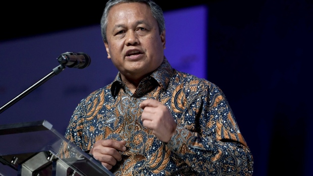 Perry Warjiyo, governor of Bank Indonesia, speaks during the Mandiri Investment Forum in Jakarta, Indonesia, on Wednesday, Jan. 30, 2019. Indonesia needs to curb imports to rein in a widening trade deficit even though it poses no threat of imported inflation, according to Warjiyo.