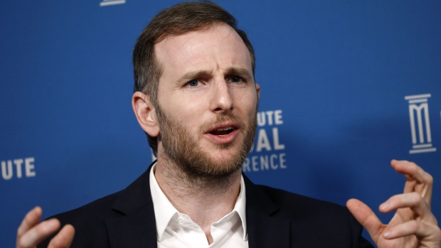 Joe Gebbia, co-founder and chief product officer of Airbnb Inc., speaks during the Milken Institute Global Conference in Beverly Hills, California, U.S., on Wednesday, May 1, 2019. The conference brings together leaders in business, government, technology, philanthropy, academia, and the media to discuss actionable and collaborative solutions to some of the most important questions of our time.