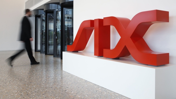 A SIX logo sits in the entrance hall of the Six Swiss Exchange AG in Zurich, Switzerland, on Thursday, Aug. 22, 2019. In a move that has implications for Brexit, Switzerland disallowed the trading of its shares on the bloc's bourses as of July 1 to prevent a drop in liquidity as it faced the expiry of its recognition under European Union rules. Photographer: Stefan Wermuth/Bloomberg