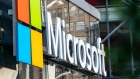 Microsoft signage is displayed outside a Microsoft Technology Center in New York, U.S., on Wednesday, July 22, 2020.