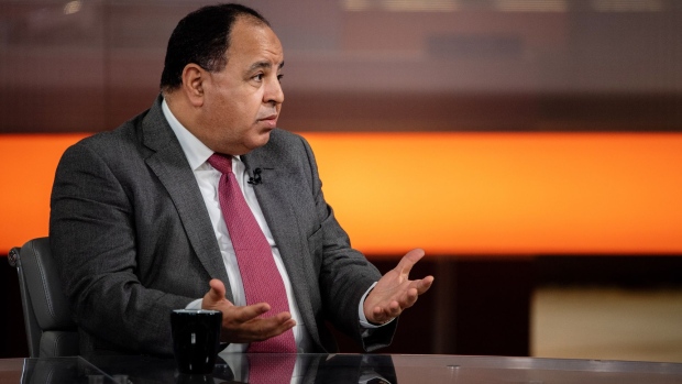 Mohamed Maait, Egypt's finance minister, speaks during a Bloomberg Television interview in London, U.K., on Monday, June 24, 2019. Arab finance ministers on Sunday said they were committed to activating a so-called $100 million per month "safety net," for Palestinians, Egypt's state-run Middle East News Agency reported.