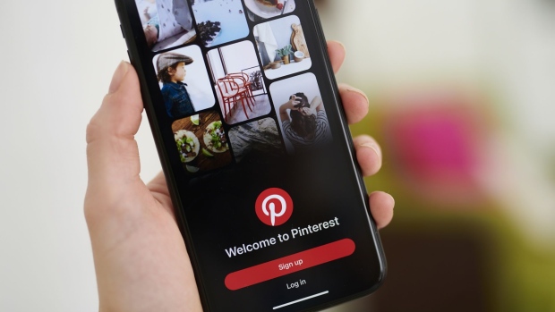 The Pinterest application on a smartphone arranged in Saint Thomas, Virgin Islands, U.S., on Friday, Jan. 29, 2021. Pinterest Inc. is scheduled to release earnings figures on February 4. Photographer: Gabby Jones/Bloomberg