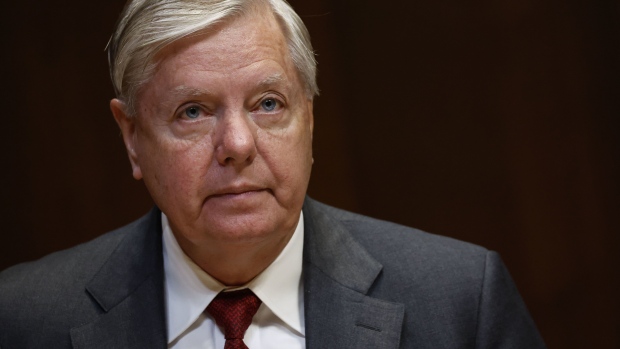 Senator Lindsey Graham, a Republican from South Carolina, during a Senate Appropriations Subcommittee hearing in Washington, D.C., US, on Wednesday, May 25, 2022. The hearing is titled "A Review of the President's Fiscal Year 2023 Funding Request for the FBI."
