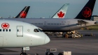 Air Canada planes on the tarmac at Toronto Pearson International Airport (YYZ) in Mississauga, Ontario, Canada, on Thursday, June 2, 2022. Air Canada is Canada's largest domestic and international airline, and a popular choice to bring travelers to its neighbor, the United States.