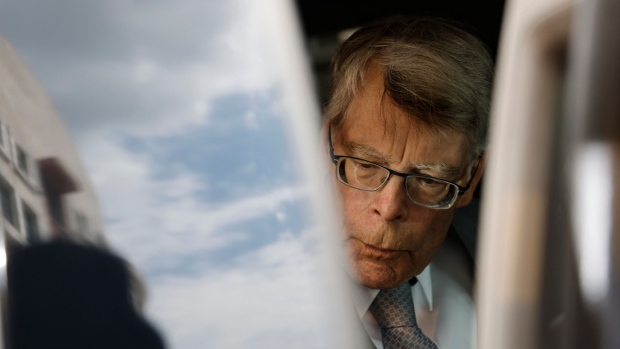 Author Stephen King exits federal court in Washington, D.C., US, on Tuesday, Aug. 2, 2022. King testified for the federal government in an antitrust suit aimed to block Penguin Random House LLC's $2.18 billion acquisition of Simon & Schuster Inc.