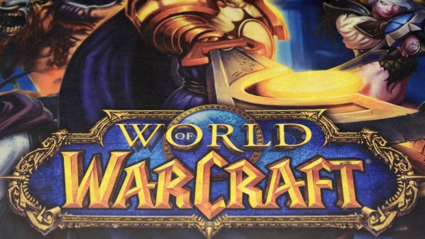 An advertisement for the ''World of Warcraft'' game, produced by Activision Blizzard Inc., a video-game publishing unit of Vivendi SA, is displayed at a store in Paris.